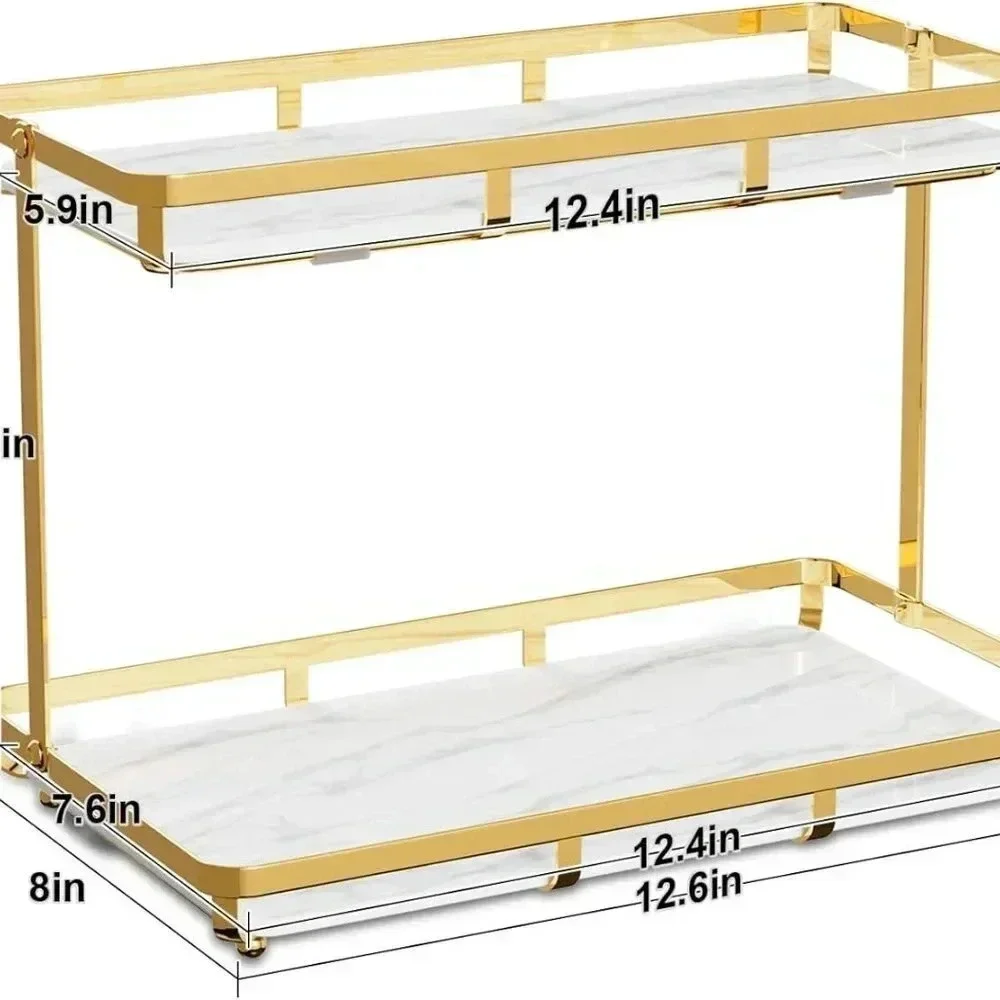 2 Tier Bathroom Countertop Organizer, Premium for Makeup Organization Storage